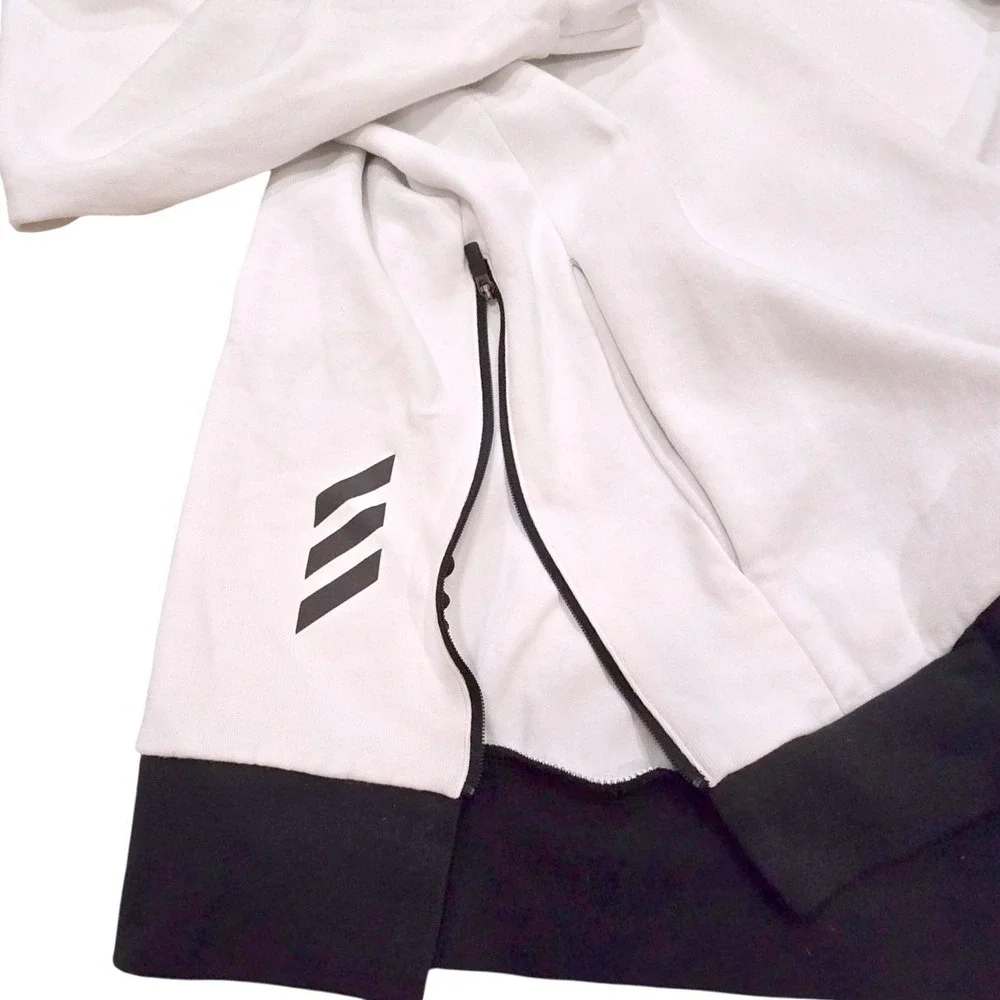 adidas Adicross 1/4 Zip Golf Hoodie Mens XL White Black Pullover RN88387 CA40312